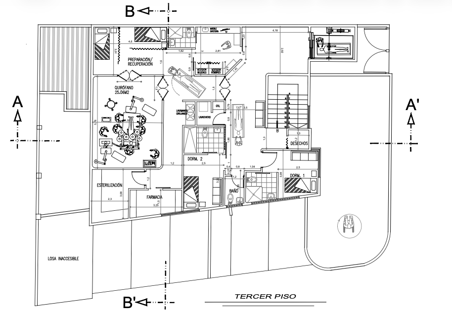 Plano arquitectónico del nuevo Hospital del día ESMEIN